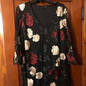 Black multi floral dress